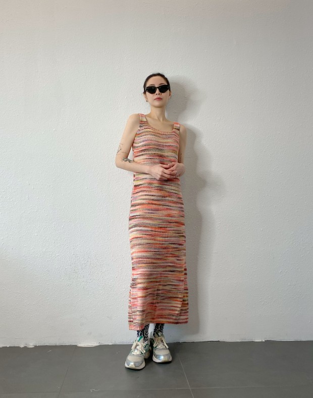 Rainbow Summer Knit Dress #250310